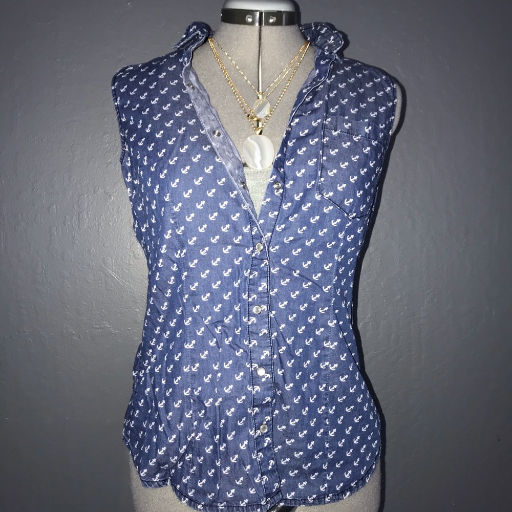 ⚓️Forever 21 Anchor Button Up (S)